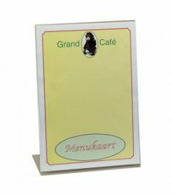 Menustandaard plexi met voet A4