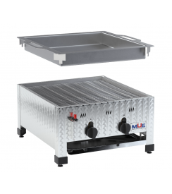 MUE Gasgrill 2-brander tafelmodel + inox pan 
