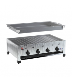 MUE Gasgrill 4-brander tafelmodel + inox pan 