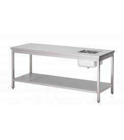 Cheftafel met onderblad en 1-bak rechts 1600x700x900mm