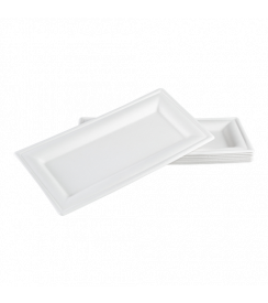 Bagasse Bord rechthoekig suikerriet 26x13cm | 50 stuks