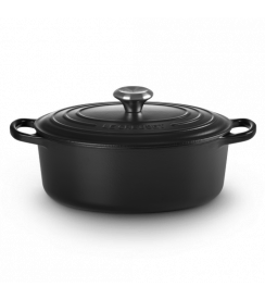 Le Creuset Stoofpan ovaal zwart 7,5L 33cm 