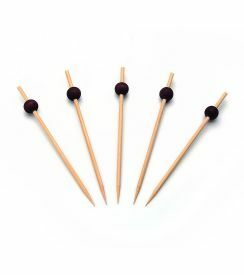Sier Prikker bamboe zwarte bol 120mm | 250 stuks