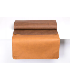 Tafelloper dubbel bruin-oranje 45x120cm 