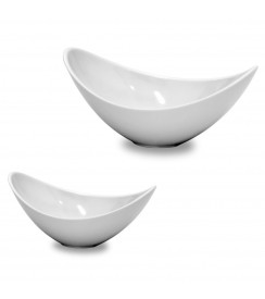 Bowl melamine ovaal wit 18x12cm