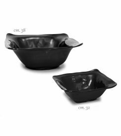 Kom vierkant melamine zwart 32cm