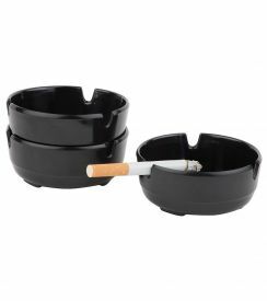 APS Asbak melamine zwart Ø8cm | 3 stuks