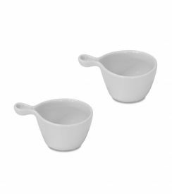 Kommetje met oortje wit 7cm 