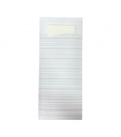 Bestekzak lichtgrijs/wit | 100 stuks