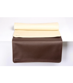 Tafelloper dubbel crème-bruin 45x120cm 