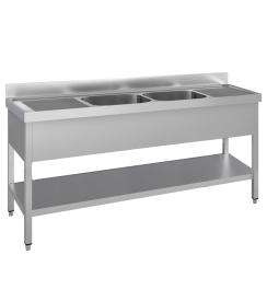 Spoeltafel 2100x600x900 2-bak DD 500x400x300