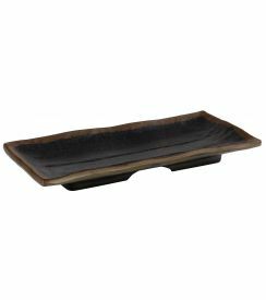 APS Schaal melamine zwart/bruin 19,5x9,5cm