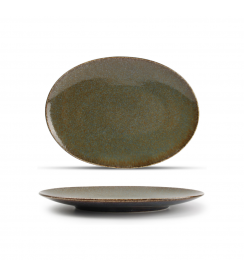 BonBistro Cirro Plat bord ovaal groen 24x17cm 