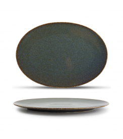 BonBistro Cirro Plat bord ovaal groen 30x21cm