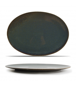 BonBistro Cirro Plat bord ovaal groen 36x25,5cm