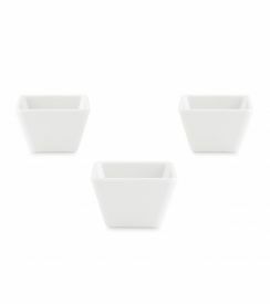 Potje vierkant melamine wit 9cm