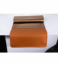 Tafelloper dubbel 45x120 metallic brons/natuur