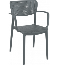 Siesta Stoel Loft outdoor met armleuning donkergrijs