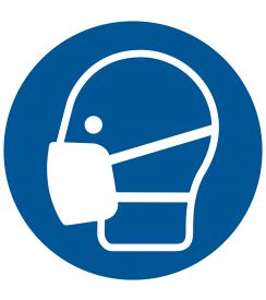 Pickup Sticker Zelfklevend Mondkapje dragen verplicht Ø150mm