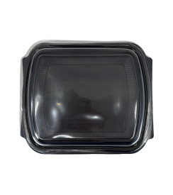 Menuschaal met deksel 1-vaks zwart 24x21x4cm | 50 stuks