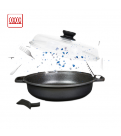 Risoli Blackplus Lage Pan met deksel 28cm