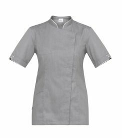 Giblor's Koksjas Tania Dames Slim Fit korte mouwen grijs - maat L