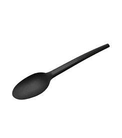 Lepel herbruikbaar CPLA zwart 12,8cm | 50 stuks