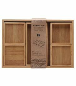 Box set bamboe 30x20x2,5cm | 6 stuks