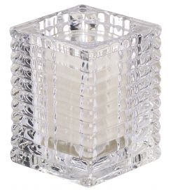 Bolsius Houder glas geribbeld transparant 58xH76mm