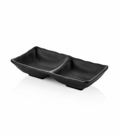 Schaaltje melamine dubbel zwart 18x9cm
