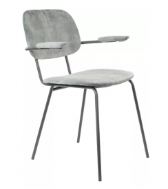 Stoel Emma velvet grijs