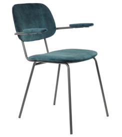Stoel Emma velvet petrol