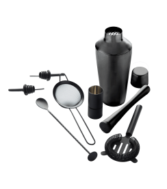Point-Virgule Cocktailset 8-delig RVS zwart