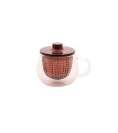 Point-Virgule Theemok met filter borosillicaatglas aubergine