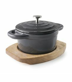 Lacor Braadpannetje met plankje grijs 200ml Ø10cm