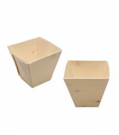 Potje vierkant hout 50ml | 24 stuks