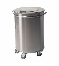 Vuilbak op wielen met pedaal RVS 50L 