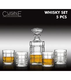 Whiskyset 5-delig Karaf 900ml + 4 glazen 330ml