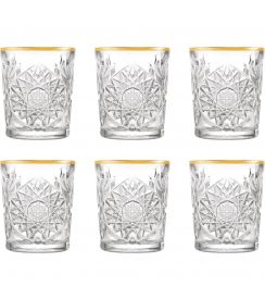 Onis Hobstar Tumbler gouden rand 350ml | 6 stuks