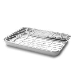 Lacor Ovenschaal met rooster inox 40,5x30,5xH2,5cm