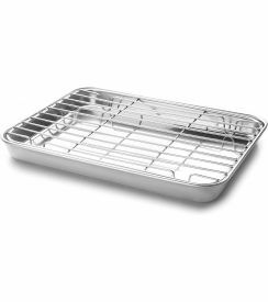 Lacor Ovenschaal met rooster inox 40,5x30,5xH2,5cm