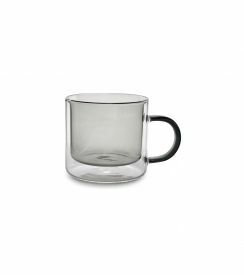 ONA Beker Liv dubbelwandig grijs 270ml | 2 stuks
