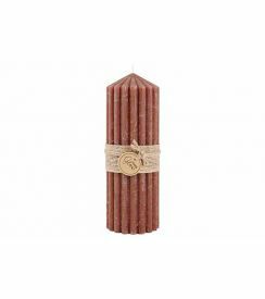 Cosy@Home Kaars ribble bruin 90h 7x7xH20cm 