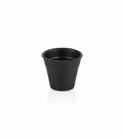 Potje/emmertje melamine zwart 140ml 7,5xH6,5cm