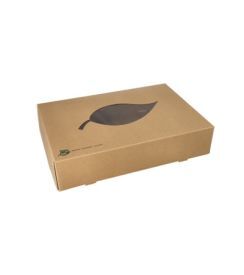 Cateringdozen Pure bruin 35,7x24,7xH8cm | 10 stuks