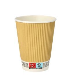 Drinkbeker Karton ripple 300ml | 25 stuks