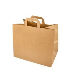 Draagtas papier bruin 27x32x17cm | 50 stuks
