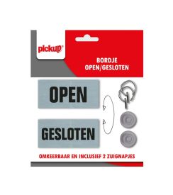 Tweezijdig bord open/gesloten 15x7cm