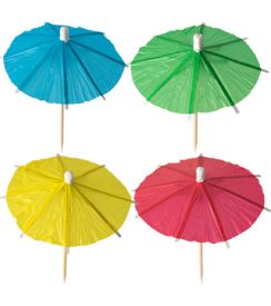 Cocktailprikkers parasol assorti 10cm | 144 stuks