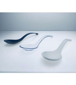 Lepel met hoekje gebogen steel zwart 25cm | 10 stuks